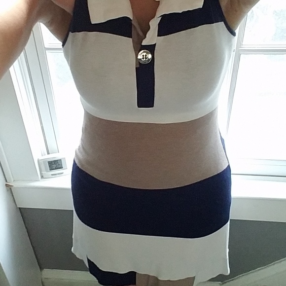 Colorblock Racerback Viscose Dress Small - Picture 2 of 9